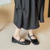Weiwei Girl 809-1 One-word with Mary Jane Shoes French Flat-bottomed Shallow Mouth Single Shoes Women's Head Pleated Ballet Shoes
