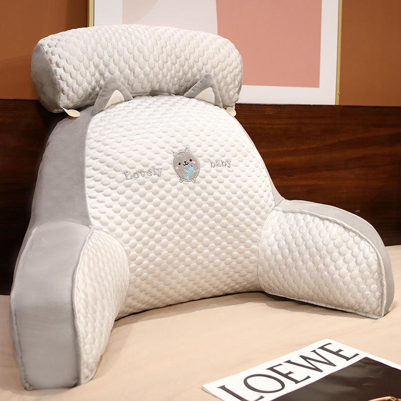 

Ice Fluffy Cushion Detachable Washable Cartoon Print Reading Pillow Soft Waist Support Sofa Office Chair Pillow Backrest Cushion 40x60cm серый