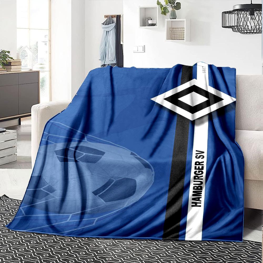 Hamburger SV Logo Aufdruck Flanelldecke Hohe Qualität Warm Bequem Decke für Alle Jahreszeiten Perfekt für Geschenke Heimdekoration