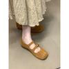 2025 autumn new square head shallow mouth single shoes versatile flat Mary Jane commuter women's shoes