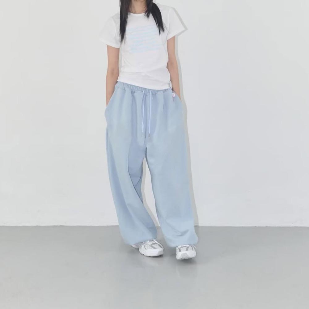 Trendige Damen-Sweatpants mit weitem Bein, Elastischer Bund mit Kordelzug, Entspannte Hose, Lässige Streetwear-Hose für den täglichen Gebrauch & zum Entspannen