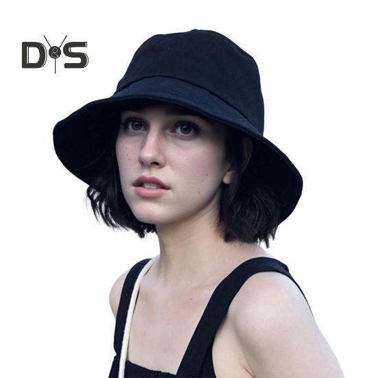 Spring Summer Fisherman Hat Flat Top Wide Brim Solid Color Basin Hat Breathable Versatile Travel Outdoor Sunshade Hat