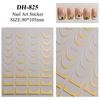 Self-Adhesive Gold & Silver Foil French Nail Stickers In Trendy DH Style