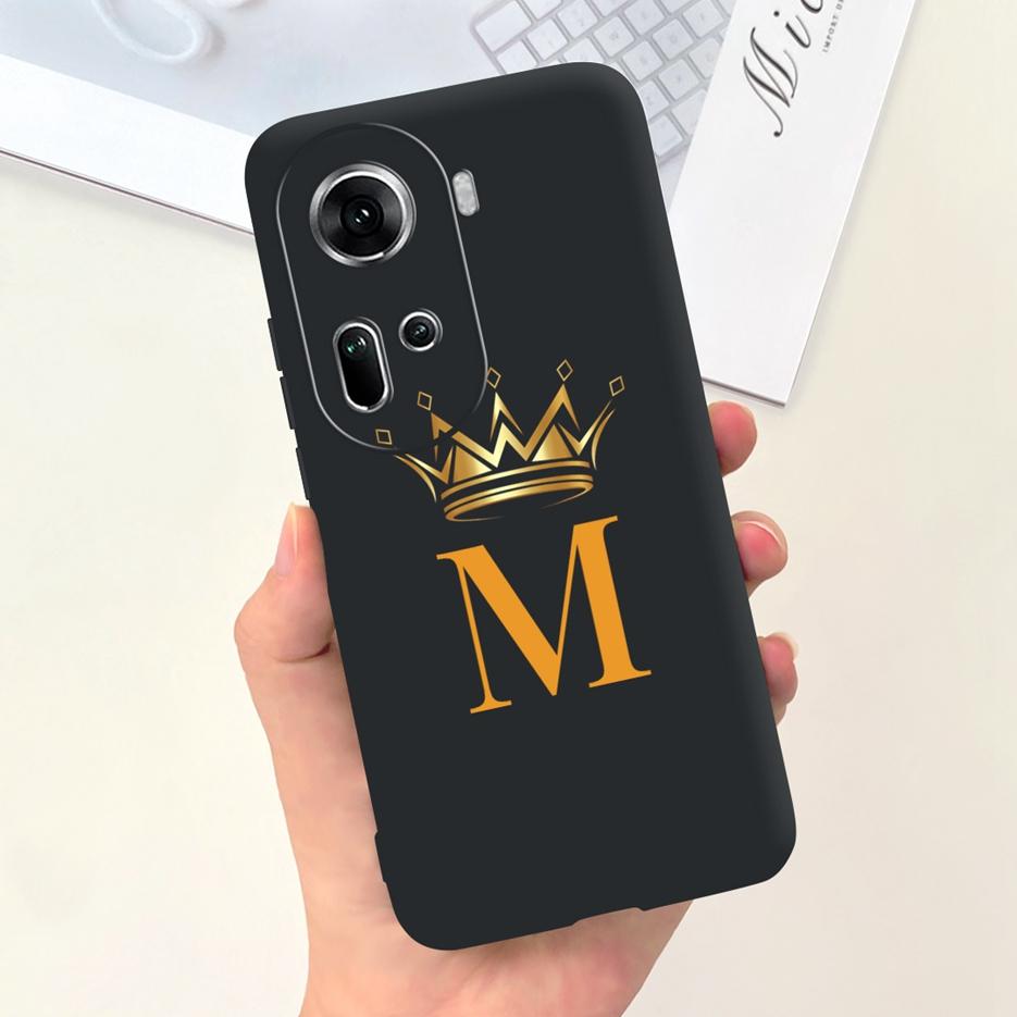 Für Oppo Reno 11 5G Hülle Reno11 F Niedliche Kronen Buchstaben Abdeckung Weiche Silikon Handyhülle Für Oppo Reno11 Pro Reno 11F Rückseite Taschen