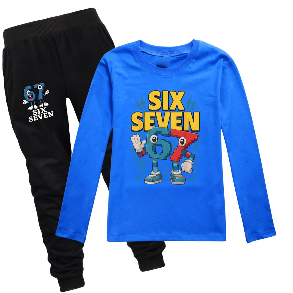 5260 Kinder Jungen Mädchen Steal a Brainrot 67 Print T-Shirt Hose Kleidung Set