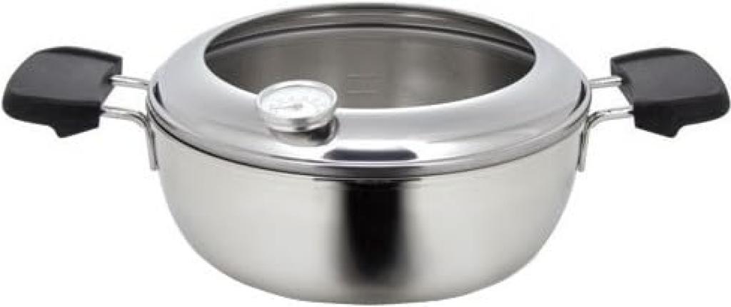 Maruyama Content Steel Deep Induction and Gas Stove Made in Japan CO-22T Triple-Layer Fryer, 22cm, Compatible,