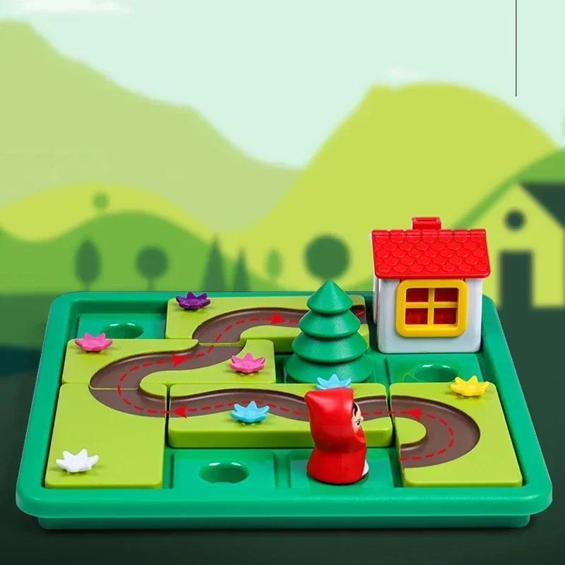 Montessori Three Small Pigs Smart Hide Seek Plate Games Featuring Solution Skill-Building Puzzle Logic Games Children Training Playthings