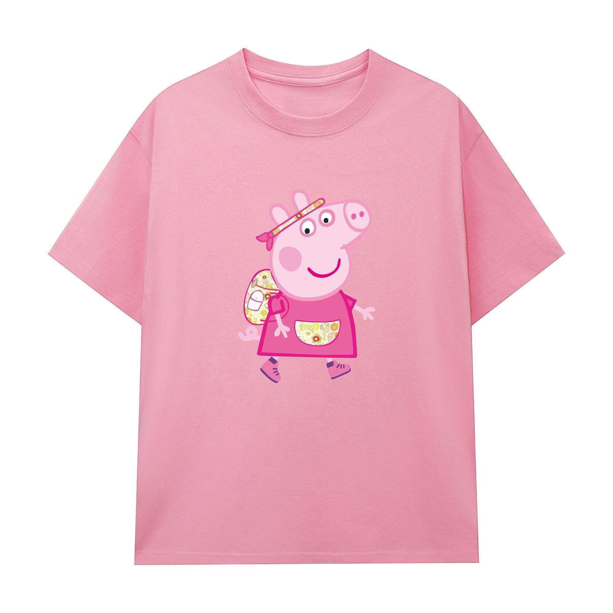 

2026 summer new Cotton shortsleeved Tshirt featuring Peppa Pig super cute fresh and lighthearted candy colors S