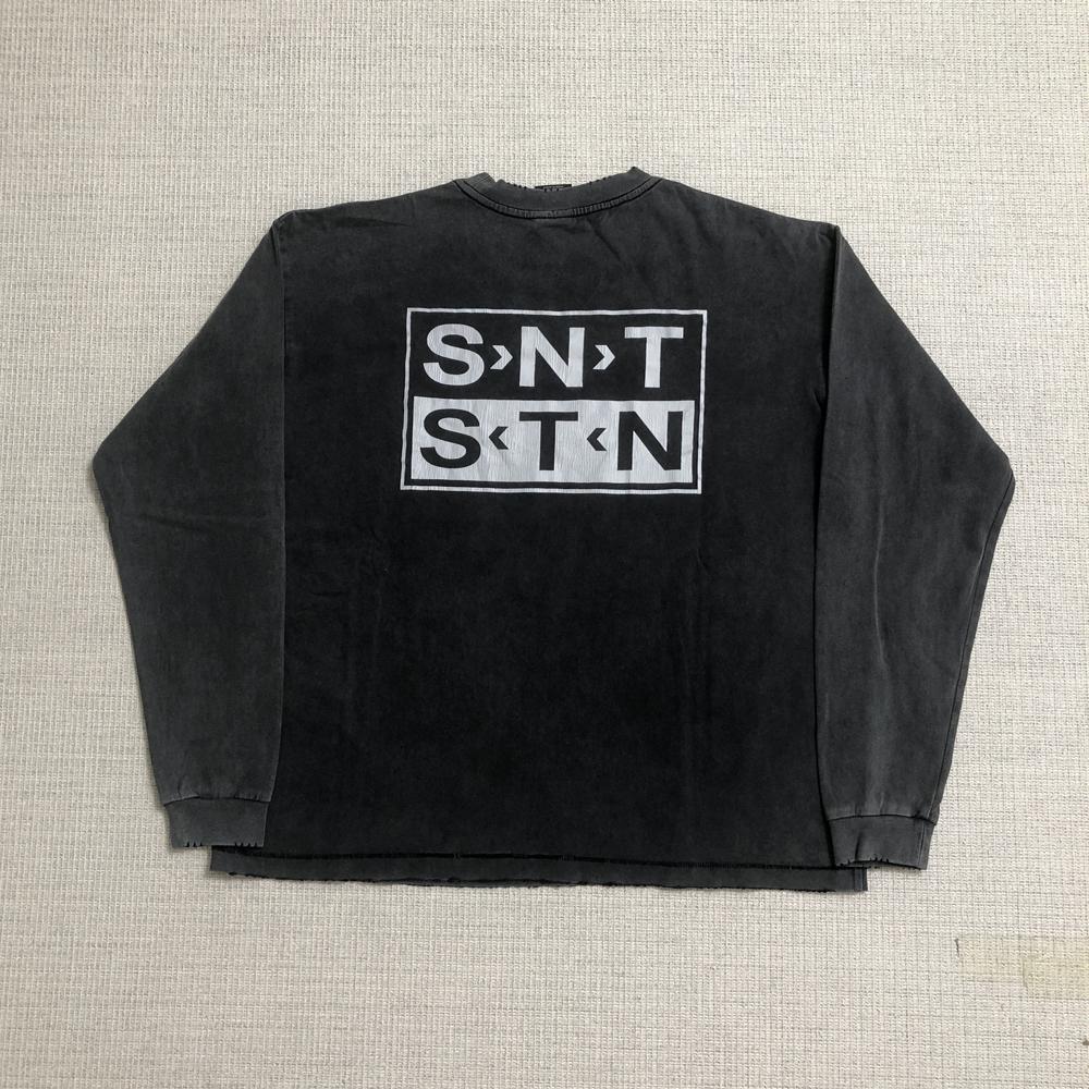 Beste Kvalitet Streetwear Vintage Langermet T-skjorte Casual Løs Oversized 100% Bomull Topper T-skjorte for Menn Unisex