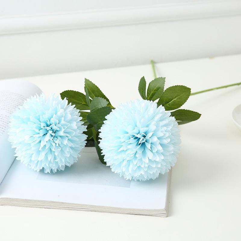 10 Pcs Artificial Chrysanthemum Ball Silk Flowers Flowers for Bride 52cm Single Stem Chrysanthemum for Wedding Bouquets Party Home Garden Decor