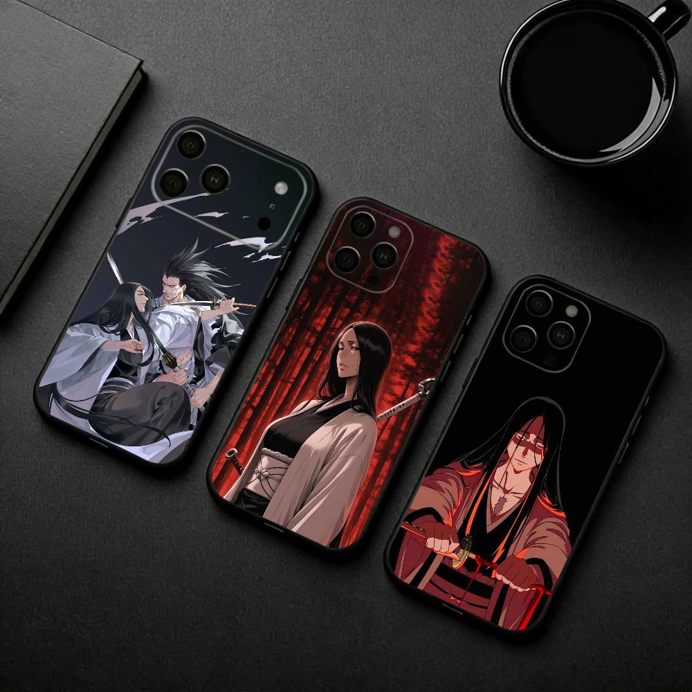 R-Retsu Unohana B-Bleachs Phone Case For iPhone 17pro,16,15,14,13,12,11 Plus,Pro Max,XS,Soft Silicone Black Cover