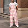 Men's Loose Fit Cargo Bib Overalls, Wide Leg Jumpsuit with Multi-Function Pockets