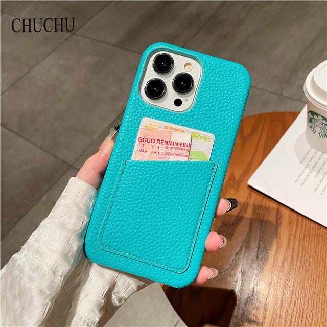 Luxury Brand Skin Card Package Lichee Pattern Pu Leather Phone Case For Iphone 14 13 7 8 Plus X 12 Xr Max 11 Pro Se Mini Cover