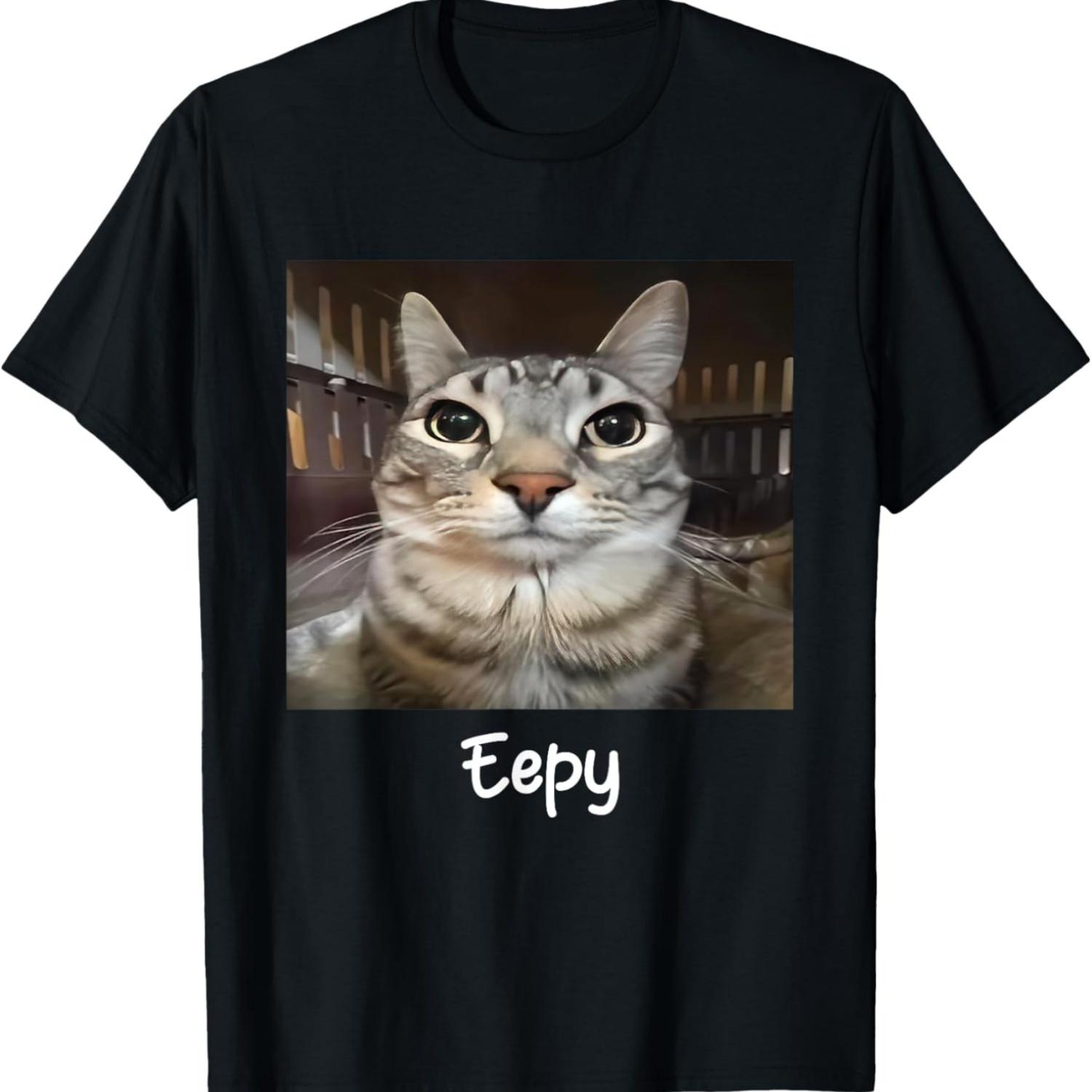 Футболка с мемом  Жуткий сонный кот S чёрный