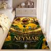 Sports Area Rug, Neymar The Prince Brazil Christ Redeemer World Cup Poster, Fan Cave Decor, Non-Slip Mat