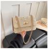2026 Chic Straw Woven Floral Lace Square Bag - Women's Fashionable Chain Crossbody