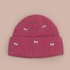 Autumn and winter cute bow simple knitted hat women warm sweet outdoor leisure pullover hat