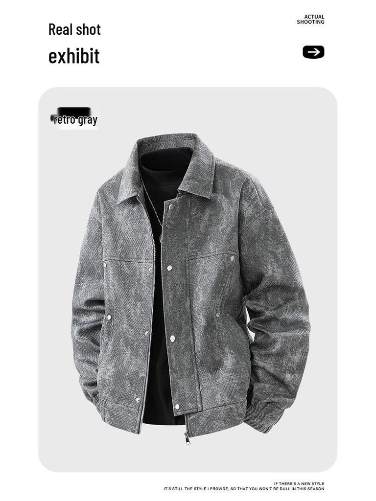 2025 Men's Retro Windproof Spring/Autumn Jacket - Breathable, Comfortable, Skin-friendly, Scratch-resistant.