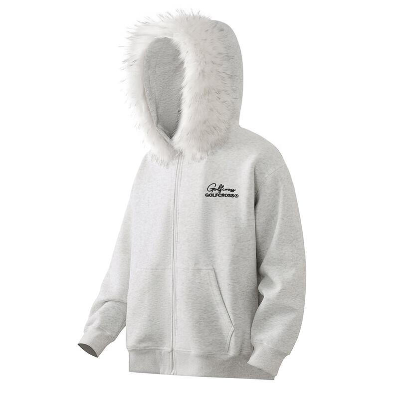 GOLFCROSS Unisex Plüschkragen Kapuzen-Strickjackenjacke