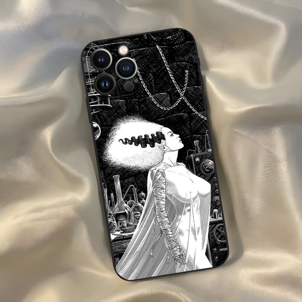 Bride Of Frankenstein Phone Case for Iphone 15 14 13 12 11 Pro Max Xr X Xs Mini 8 Plus SE 2022 Black Soft Silicone Cover