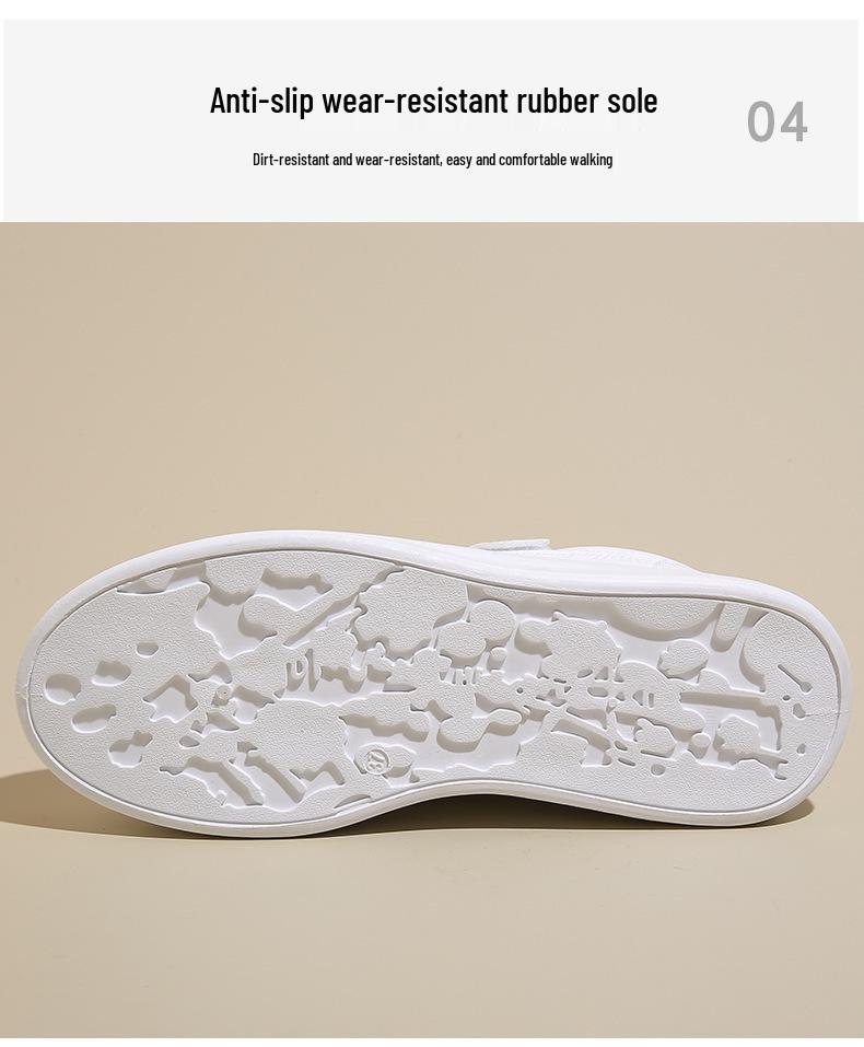 Dámské podzimní bílé tenisky na suchý zip v korejském stylu 2024 – Prodyšné, ležérní, sportovní boty