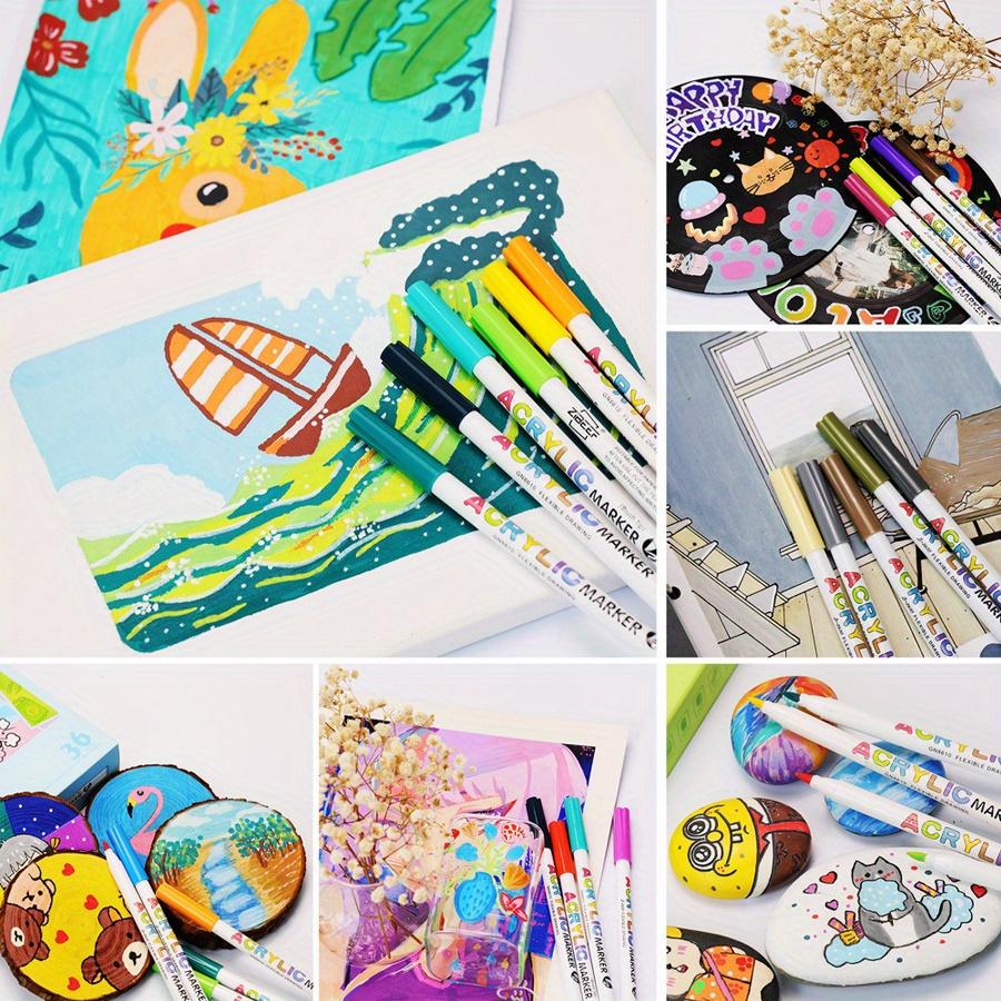 Conjunto de 18-84 canetas marcadoras de tinta acrílica, caneta marcadora à base de água com ponta macia, ponta de pincel macio, tons de pele, marcadores de arte para pedras, azulejos, vidro, cerâmica, madeira