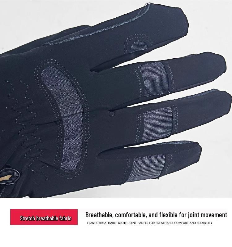 Ba Chi Long Non-slip, Wear-resistant Velvet Equestrian Gloves for Men and Women - Perfect for Autumn and Winter Horse Riding.