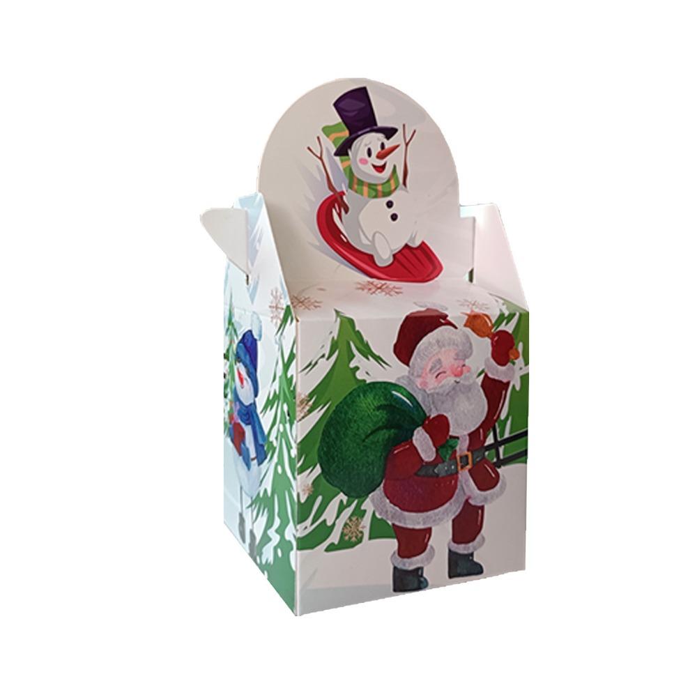 12pcs Cute Christmas Gift Box Paper Xmas Eve Packaging Bag Christmas Decoration Candy Box  Snack