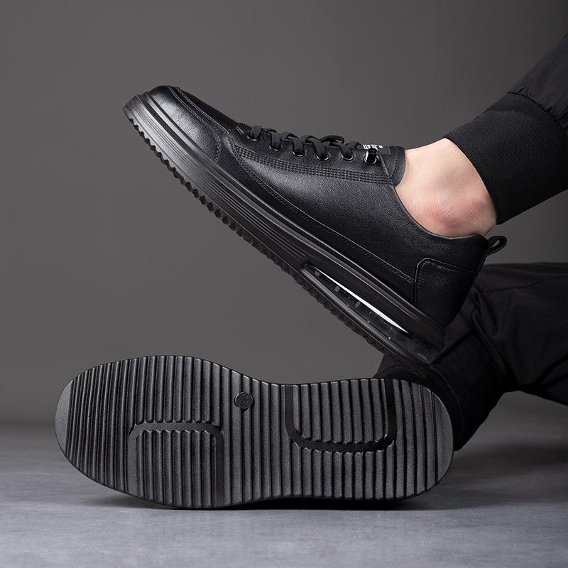 Fashion Spring Autumn Designer New Platform Air Cushion Leather Men's Shoes Fashion Soft Sole Casual Wear-resistant Outdoor Men Sneakers