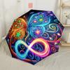 Butterfly Yin Yang Art Outdoor Automatic Umbrella Compact 8 Rib Lightweight Durable Plastic Iron All Season Travel Elegant Women's Umbrella