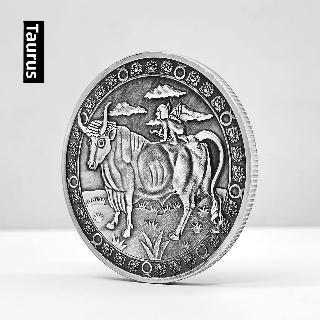 Monete d'Argento Zodiacali, Dodici Segni Zodiacali, Monete Creative, Capricorno, Leone, Vergine, Regali in Metallo