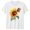 Sunflower Butterfly Flowers Nature Mens T-Shirt Womens Tee Graphic Unisex Top