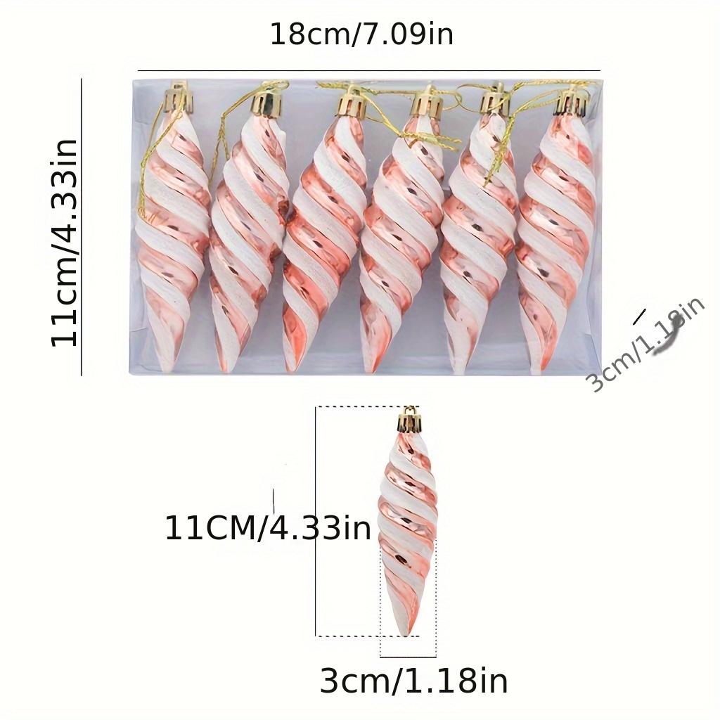 

Новые 6 шт. Декоративные ниточные конусы Рождественские украшения Украшение для рождественской елки Реквизит Окрашенная заостренная спиральная нить Рождественский шар Рождественский подарок