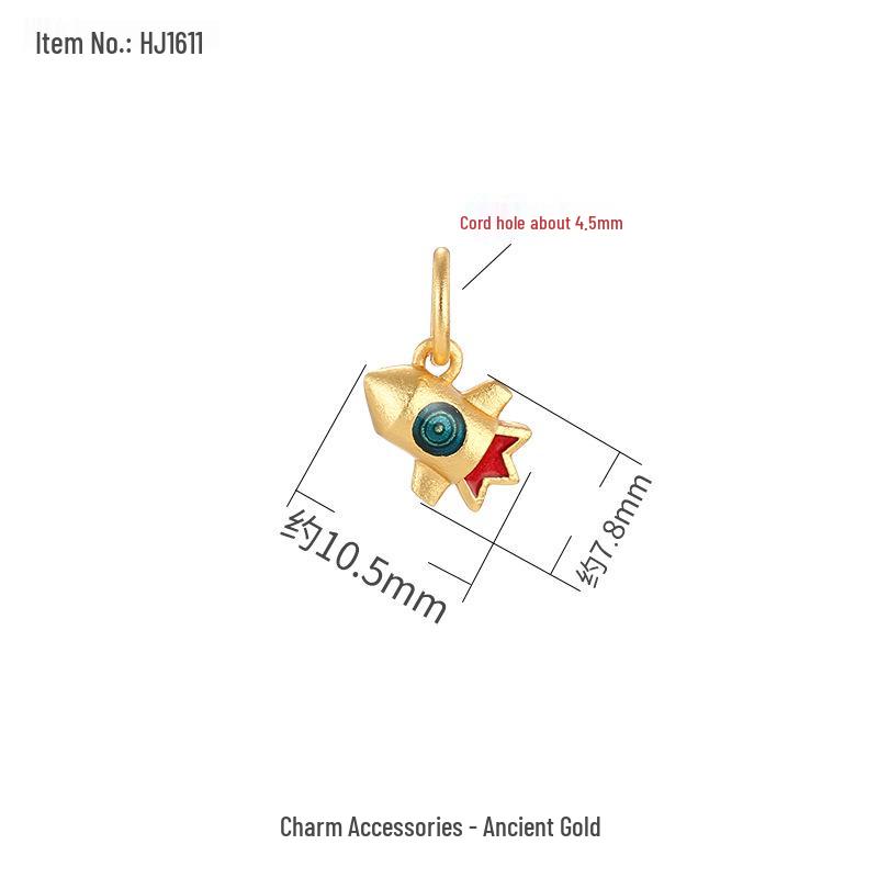 Goldener Sand Astronaut Weltraum Armband DIY Kit: Perlen, Planeten & Raumschiff-Anhänger