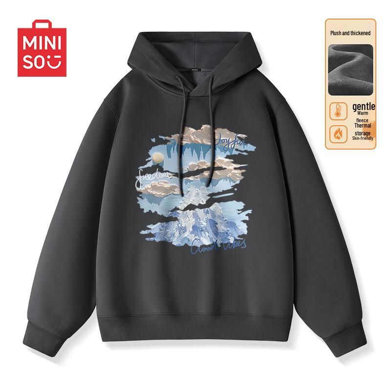 

MINISO Men s Winter Heavyweight Fleece Lined Hoodie 3XL