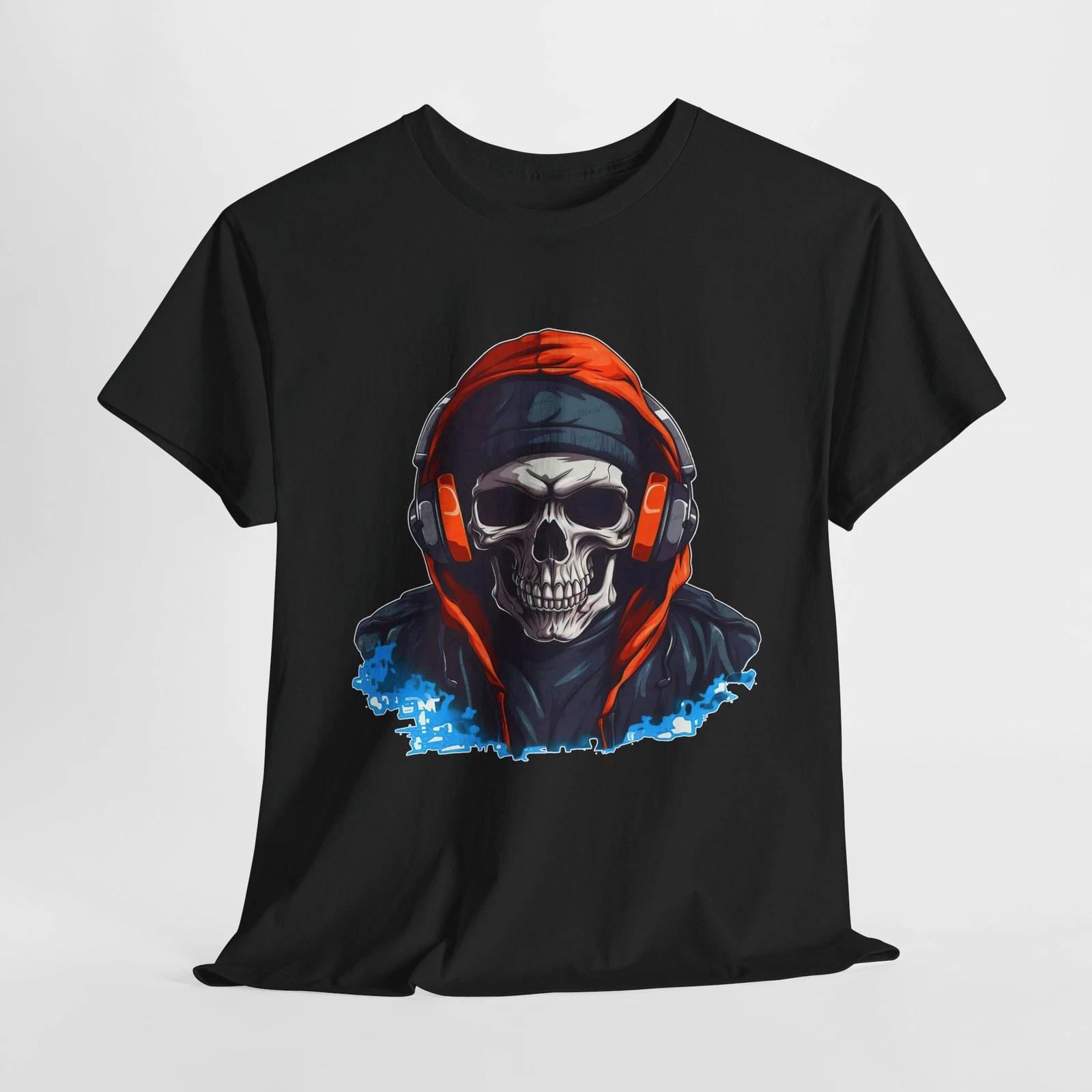 Gritty Skull Graphic Tee, Unisex Heavy Cotton Shirt, Casual Wear, Street [...] 4XL