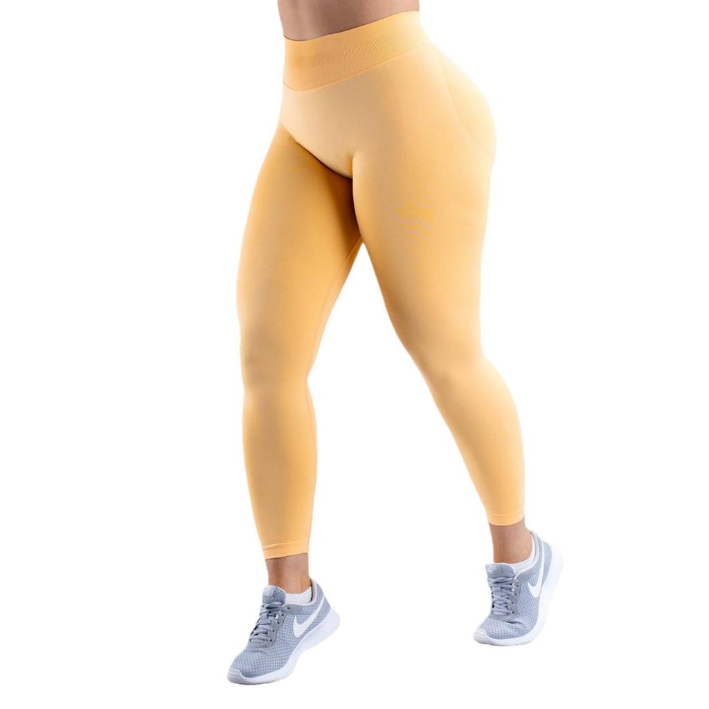DFYNE YOU Seamless Peach Hip-Lifting Mid-Low Waist Yoga Cropped Pants
