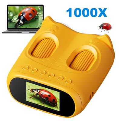 Microscope & Telescope for Kids 2-In-1 Children's Optical Educational Gifts 1080P Camera Digital Microscope 1000X Magnification