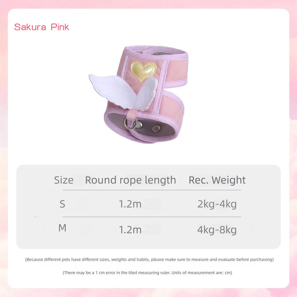 Angel Wings Vest Type Pet Harness Anti Escape Walking Leash For Kitten Small Dogs Adjustable Outdoor Travel Chest Strap Supplies