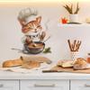 Cartoon Katze Chefkoch Küche Restaurant Zuhause Wandhintergrund Verschönerung Dekoration Wandaufkleber
