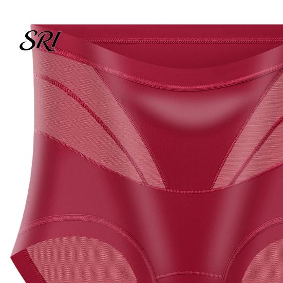 Moisture Wicking Panties Seamless High-Rise Tummy Control Briefs Women Breathable Microfiber Underwear Stretch Soft Stretchy Silky Fabric Mesh Panels