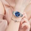 OLEVS Analog Quartz Watch with Date and Day Popular for Women and Blue Silver and Stainless Steel Blue Women's Display, Waterproof, Stylish, Business,