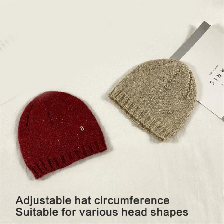 Trendy Beanies Sequins Hat for Party Goers Stage Performances Knit Hat
