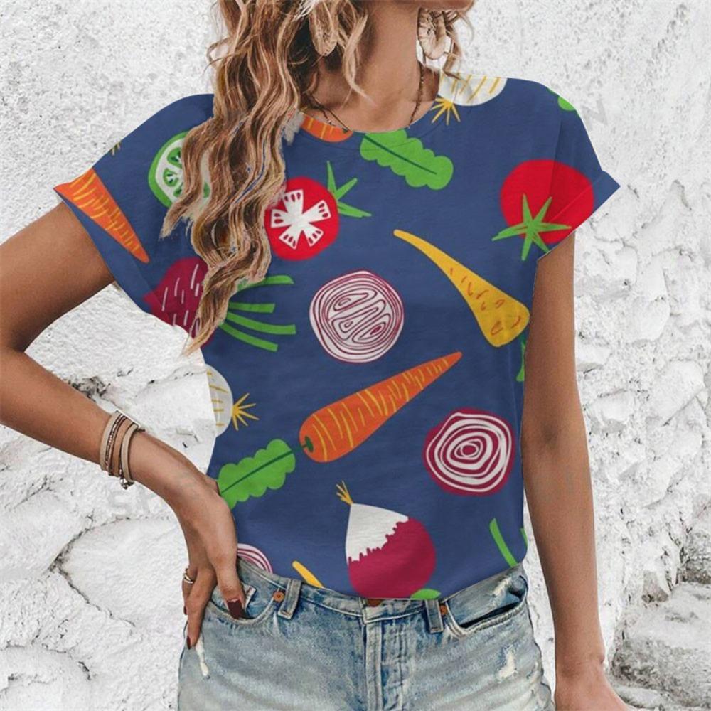 Summer Tropical Fruit Lemon T-Shirts 3D Print Women's Fashion O-Neck Short Sleeves T Shirt Y2k Harajuku Tees Top Female Clothing