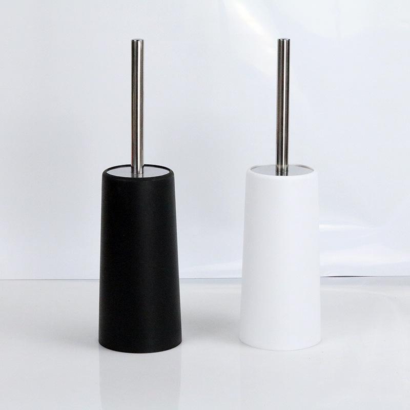 Set Spazzolino WC Stile Europeo Oro con Setole Morbide in TPR - Da Pavimento, Supporto Senza Installazione.