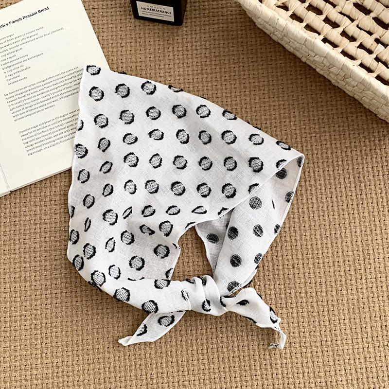 

Headscarf summer women s pastoral spring and summer new multi-purpose polka dot triangle scarf scarf women s scarf stacked headscarf headband