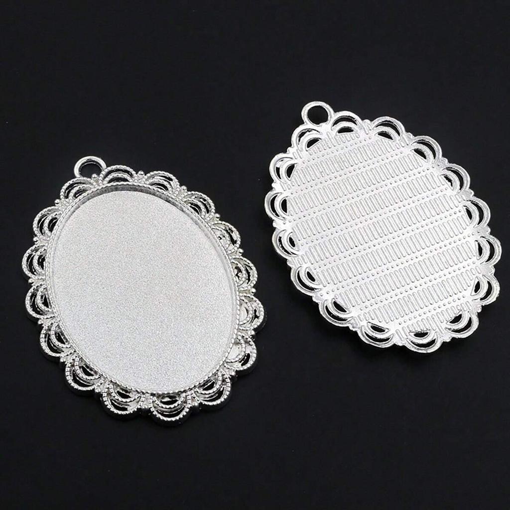 5 Stück 30x40mm Innenmaß 7 Farben Vergoldete Cabochon-Fassung Anhänger Charms