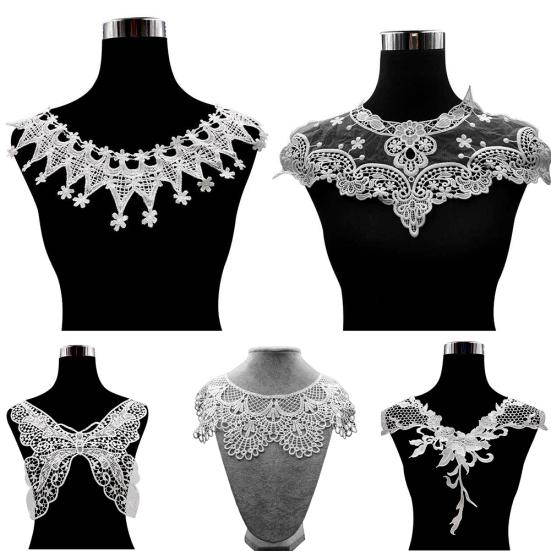 DIY Floral Lace Neckline Neck Collar Trim Dress Clothes Sewing Applique Decor