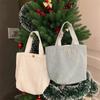 Chic Corduroy Tote Bag For Women Soft Cotton Fabric Vintage Style