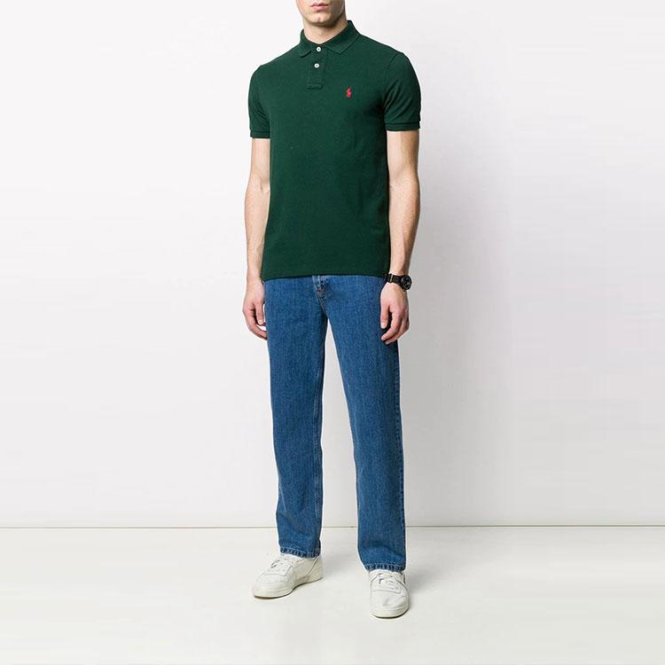 Polo Ralph Lauren Logo Solid Color Polo Shirt Men tops Green 710782592-015